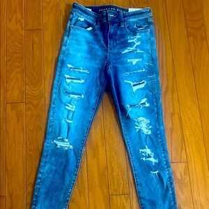 American Eagle Outfitters new Next level stretch jeans, Distressed Design